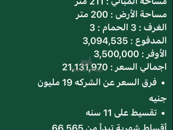 فيلا تاون هاوس في مدينتي – كود 4043